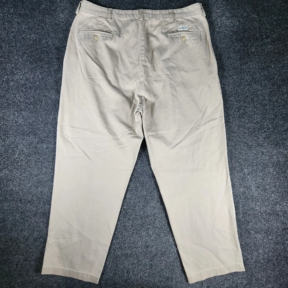 Polo Ralph Lauren Andrew Pant Mens 38x30 Fit 36x29 Tan Pleated Chinos VTG